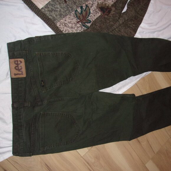 size 14 lee jeans womens pants denim fourteen green stretch jean - Picture 4 of 6